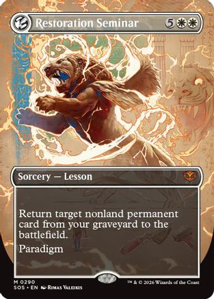 Restoration Seminar (Borderless) (SOS-290) - Secrets of Strixhaven Foil | Grognard Games
