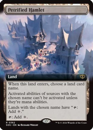 Petrified Hamlet (Extended Art) (SOS-362) - Secrets of Strixhaven Foil | Grognard Games