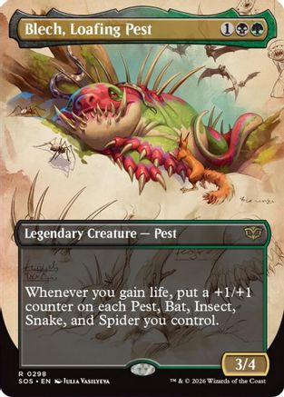Blech, Loafing Pest (Borderless) (SOS-298) - Secrets of Strixhaven Foil | Grognard Games