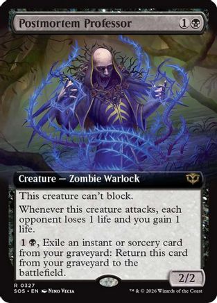 Postmortem Professor (Extended Art) (SOS-327) - Secrets of Strixhaven Foil | Grognard Games