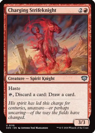 Charging Strikeknight (SOS-110) - Secrets of Strixhaven Foil | Grognard Games