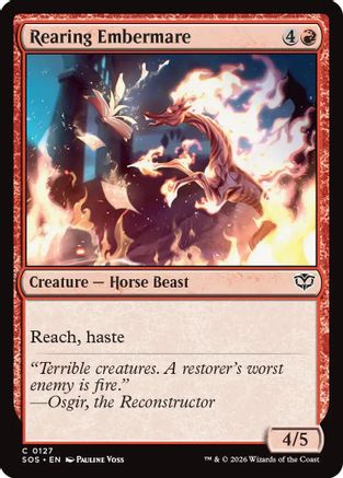 Rearing Embermare (SOS-127) - Secrets of Strixhaven Foil | Grognard Games