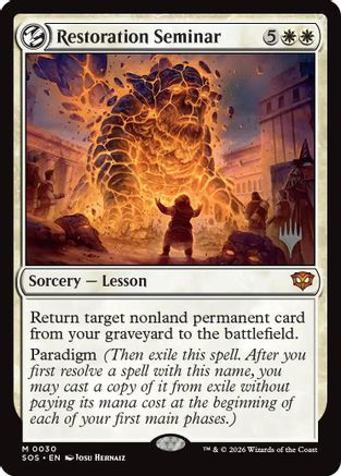 Restoration Seminar (PPSOS-030) - Promo Pack: Secrets of Strixhaven Foil | Grognard Games