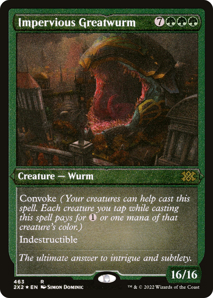 Impervious Greatwurm (Foil Etched) (2X2-463) - Double Masters 2022 Foil | Grognard Games