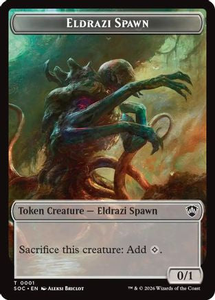 Eldrazi Spawn // Worm Double-Sided Token (SOC-1 // 26) - Commander: Secrets of Strixhaven Foil | Grognard Games