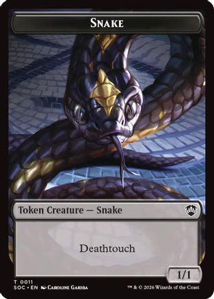 Snake // Zombie Double-Sided Token (SOC-11 // 12) - Commander: Secrets of Strixhaven Foil | Grognard Games