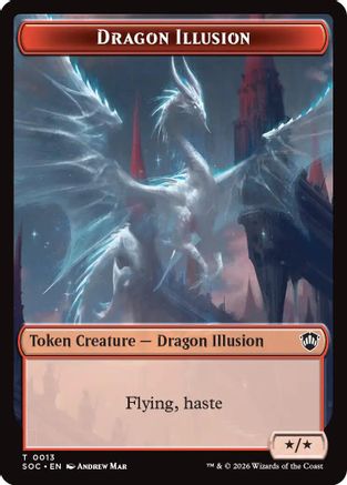 Dragon Illusion // Elemental (0002) Double-Sided Token (SOC-13 // 2) - Commander: Secrets of Strixhaven | Grognard Games