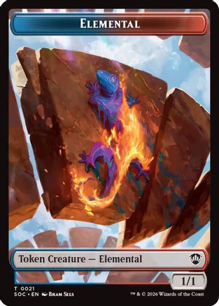 Elemental (0021) // Phyrexian Myr Double-Sided Token (SOC-21 // 8) - Commander: Secrets of Strixhaven | Grognard Games