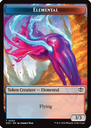Elemental (0002) // Treasure Double-Sided Token (SOS-2 // 12) - Secrets of Strixhaven | Grognard Games