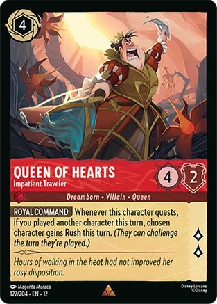 Queen of Hearts - Impatient Traveler (122/204) - Wilds Unknown Cold Foil | Grognard Games
