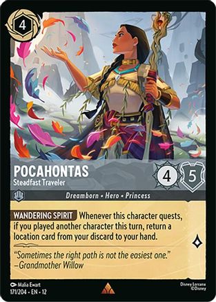 Pocahontas - Steadfast Traveler (171/204) - Wilds Unknown Cold Foil | Grognard Games