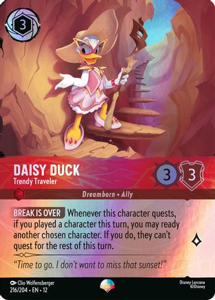 Daisy Duck - Trendy Traveler (Epic) (216/204) - Wilds Unknown Holofoil | Grognard Games