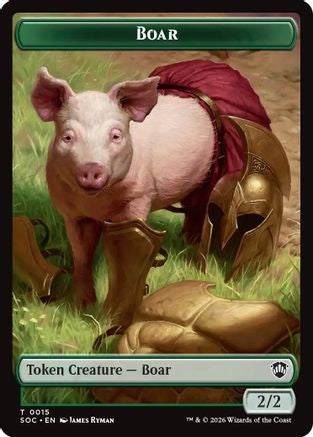 Boar // Frog Lizard Double-Sided Token (SOC-15 // 16) - Commander: Secrets of Strixhaven Foil | Grognard Games