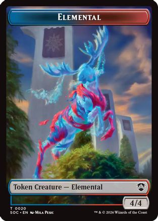 Elemental (0020) // Food Double-Sided Token (SOC-20 // 27) - Commander: Secrets of Strixhaven Foil | Grognard Games
