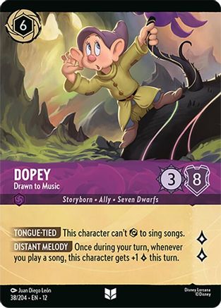 Dopey - Drawn to Music (Foil) (38/204) - Wilds Unknown Cold Foil | Grognard Games