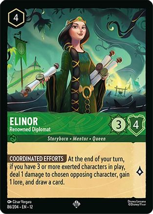 Elinor - Renowned Diplomat (86/204) - Wilds Unknown Cold Foil | Grognard Games