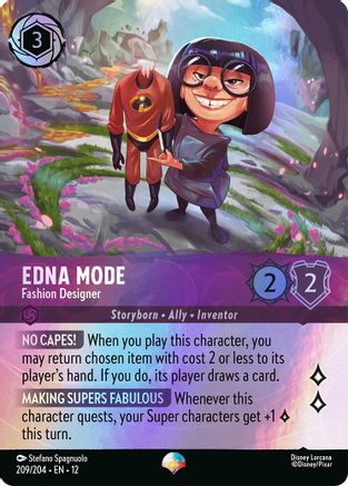 Edna Mode - Fashion Designer (Epic) (209/204) - Wilds Unknown Holofoil | Grognard Games