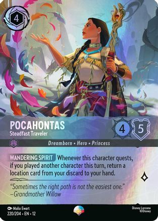 Pocahontas - Steadfast Traveler (Epic) (220/204) - Wilds Unknown Holofoil | Grognard Games