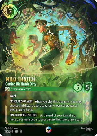 Milo Thatch - Getting His Hands Dirty (Enchanted) (230/204) - Wilds Unknown Holofoil | Grognard Games