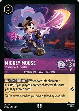 Mickey Mouse - Experienced Traveler (52/204) - Wilds Unknown Cold Foil | Grognard Games