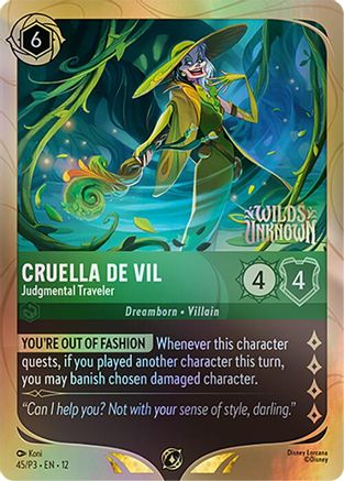 Cruella De Vil - Judgmental Traveler (45) - Disney Lorcana Promo Cards Holofoil | Grognard Games