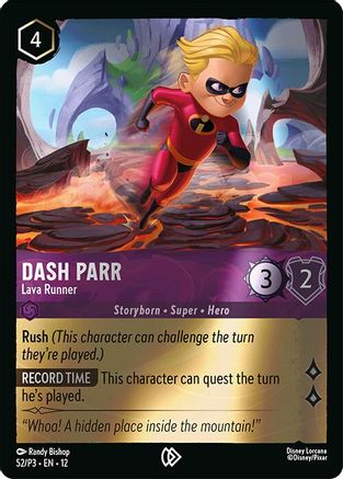 Dash Parr - Lava Runner (52) - Disney Lorcana Promo Cards Cold Foil | Grognard Games