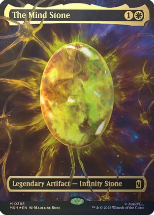 The Mind Stone (Borderless) (Cosmic Foil) (MSH-385) - Marvel Super Heroes Foil | Grognard Games