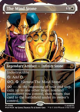 The Mind Stone (Borderless) (MSH-386) - Marvel Super Heroes Foil | Grognard Games