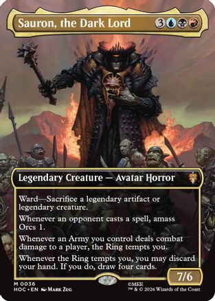 Sauron, the Dark Lord (Borderless) (HOB-036) - The Hobbit Foil | Grognard Games