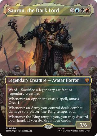 Sauron, the Dark Lord (Borderless) (Surge Foil) (HOB-076) - The Hobbit Foil | Grognard Games