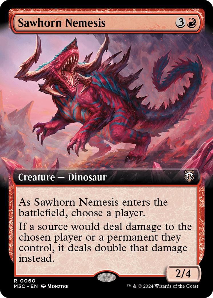 Sawhorn Nemesis (Extended Art) (Ripple Foil) [Modern Horizons 3 Commander] | Grognard Games