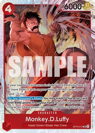 Monkey.D.Luffy (OP16-015) - The Time of Battle Foil | Grognard Games