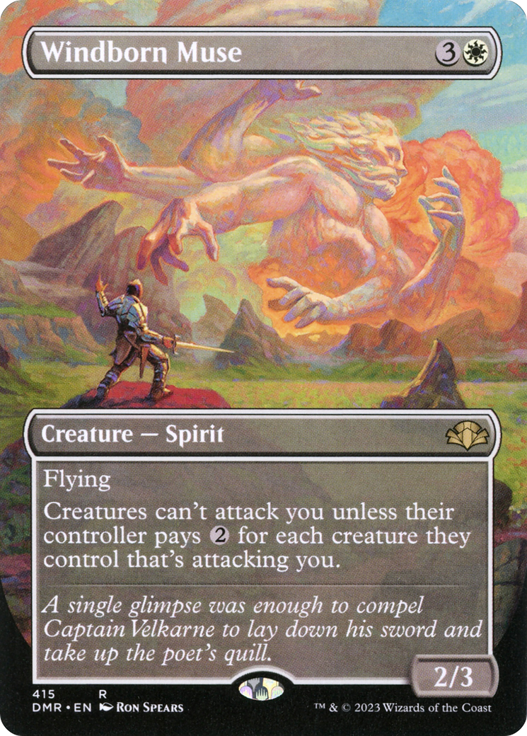 Windborn Muse (Borderless Alternate Art) [Dominaria Remastered] | Grognard Games