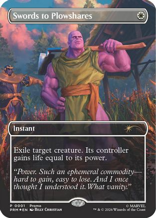 Swords to Plowshares (Borderless) (Magazine Insert) (MEDIA-001) - Media Promos Foil | Grognard Games