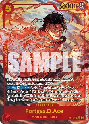 Portgas.D.Ace (118) (Alternate Art) (OP16-118) - The Time of Battle Foil | Grognard Games