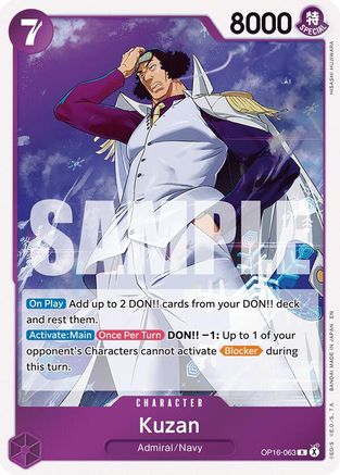 Kuzan (OP16-063) - The Time of Battle Foil | Grognard Games