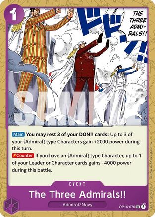 The Three Admirals!! (OP16-076) - The Time of Battle | Grognard Games