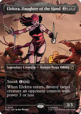 Elektra, Daughter of the Hand (Borderless) (MSH-326) - Marvel Super Heroes | Grognard Games