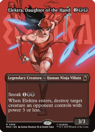 Elektra, Daughter of the Hand (Borderless) (366) (MSH-366) - Marvel Super Heroes | Grognard Games