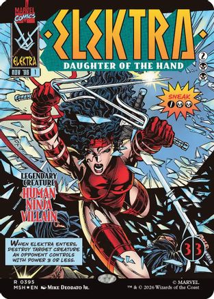 Elektra, Daughter of the Hand (Borderless) (395) (MSH-395) - Marvel Super Heroes | Grognard Games