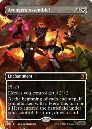 Avengers Assemble! (Borderless) (0341) (MSH-341) - Marvel Super Heroes Foil | Grognard Games