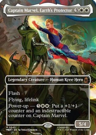 Captain Marvel, Earth's Protector (Borderless) (0342) (MSH-342) - Marvel Super Heroes | Grognard Games