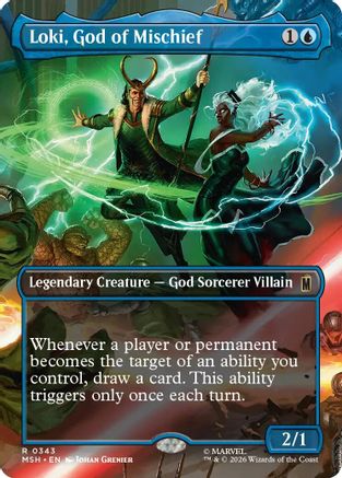Loki, God of Mischief (Borderless) (MSH-343) - Marvel Super Heroes Foil | Grognard Games
