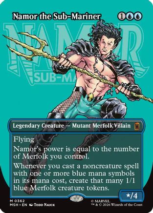 Namor the Sub-Mariner (Borderless) (MSH-362) - Marvel Super Heroes Foil | Grognard Games