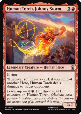 Human Torch, Johnny Storm (MSH-136) - Marvel Super Heroes Foil | Grognard Games