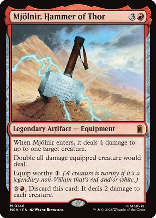 Mjolnir, Hammer of Thor (MSH-146) - Marvel Super Heroes Foil | Grognard Games