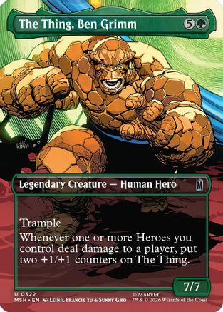 The Thing, Ben Grimm (Borderless) (MSH-322) - Marvel Super Heroes Foil | Grognard Games