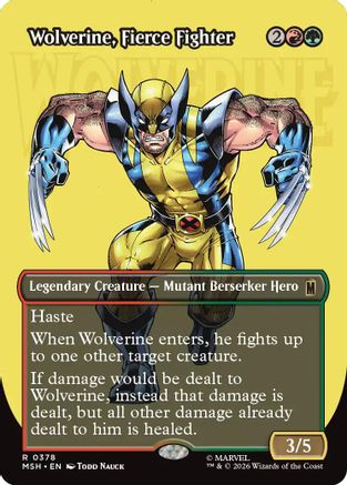 Wolverine, Fierce Fighter (Borderless) (MSH-378) - Marvel Super Heroes Foil | Grognard Games