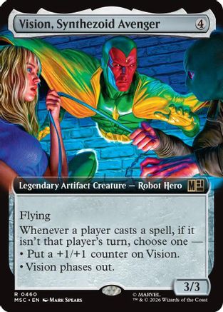 Vision, Synthezoid Avenger (Extended Art) (MSC-460) - Commander: Marvel Super Heroes Foil | Grognard Games