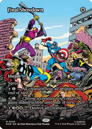Final Showdown (Borderless) (MAR-045) - Marvel Universe Eternal-Legal Foil | Grognard Games